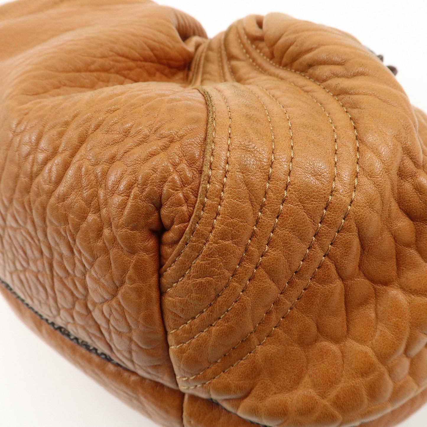 FENDI Leather Mini Spy Bag Hand Bag Brown Dark Brown 8BL078