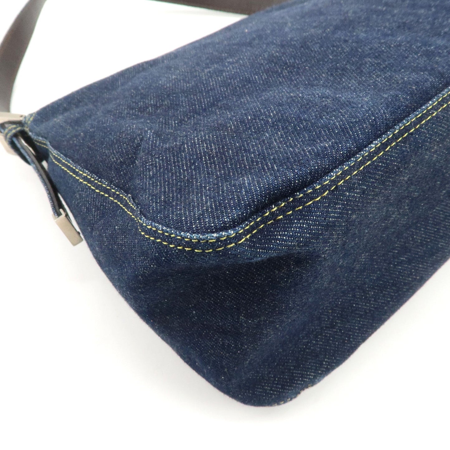 FENDI Denim Leather Mamma Baguette Shoulder Bag 26325