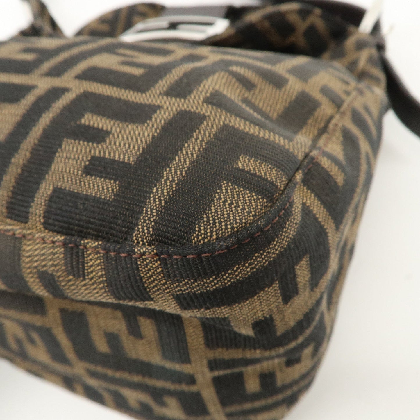 FENDI Zucca Canvas Leather Shoulder Bag Hand Bag 26423 F/S