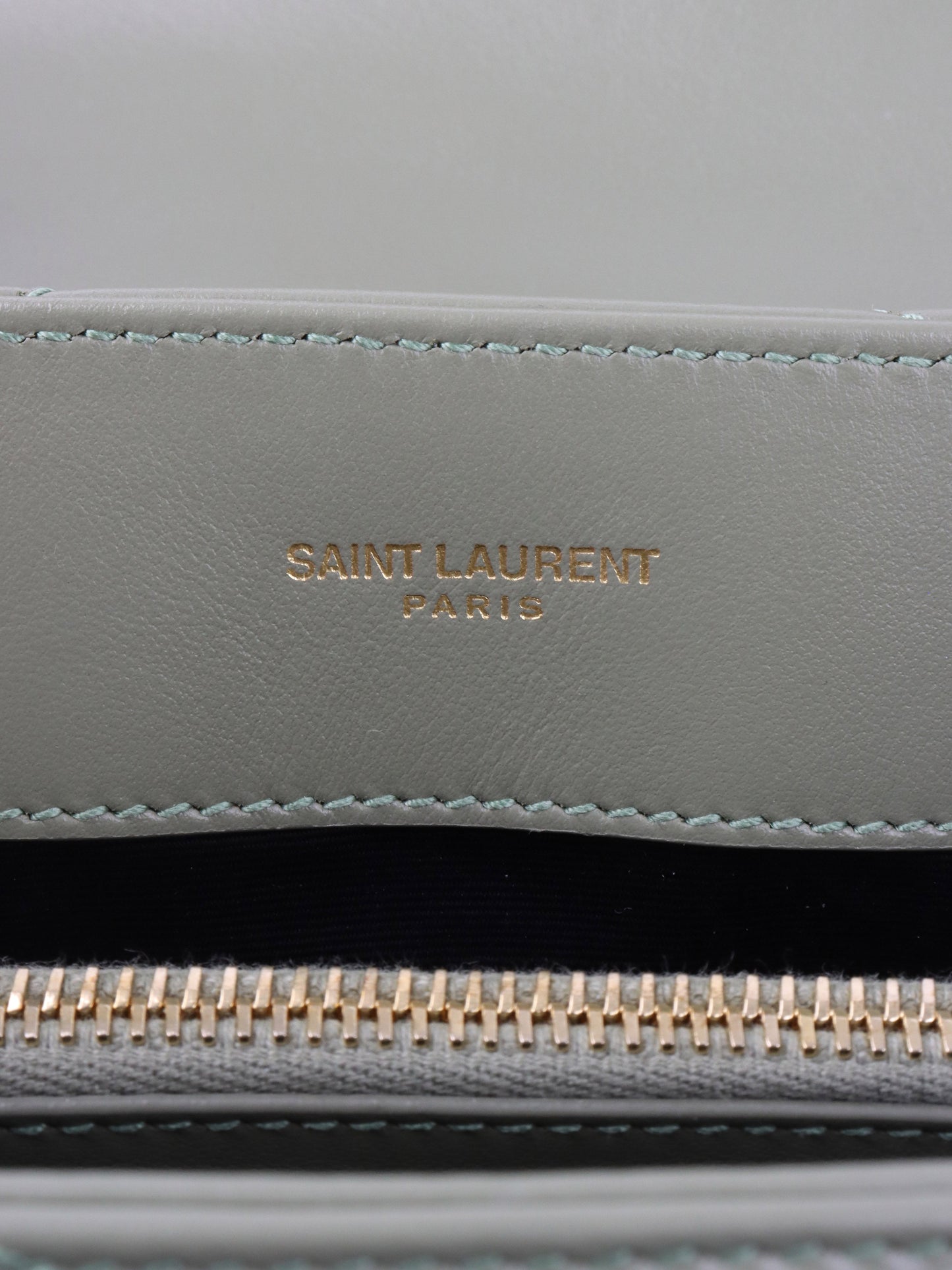 Saint Laurent Light Sage Small Loulou Bag.