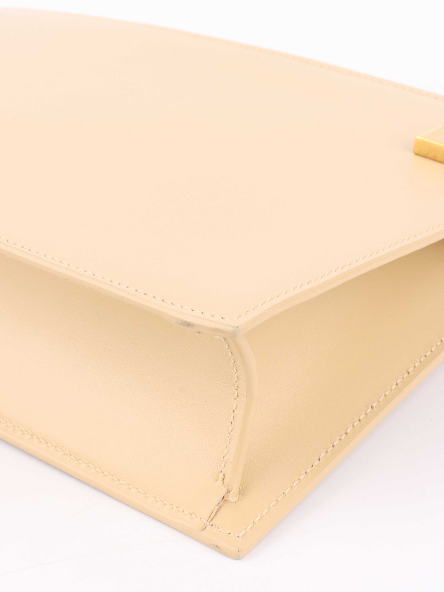 Saint Laurent Beige Manhattan Zip Chain Bag.