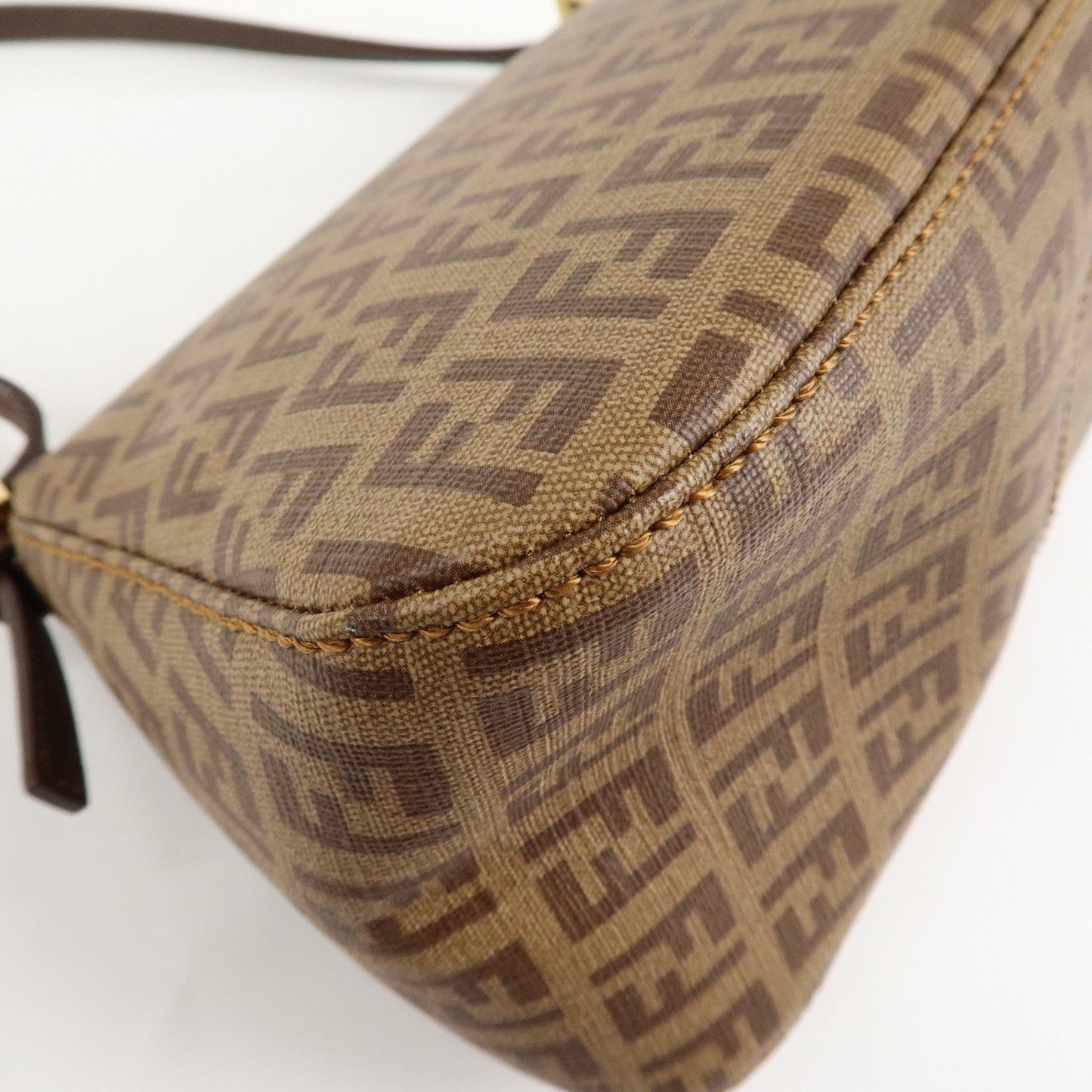 FENDI Zucchino Mini Mamma Baguette PVC Leather Hand Bag 8BR180