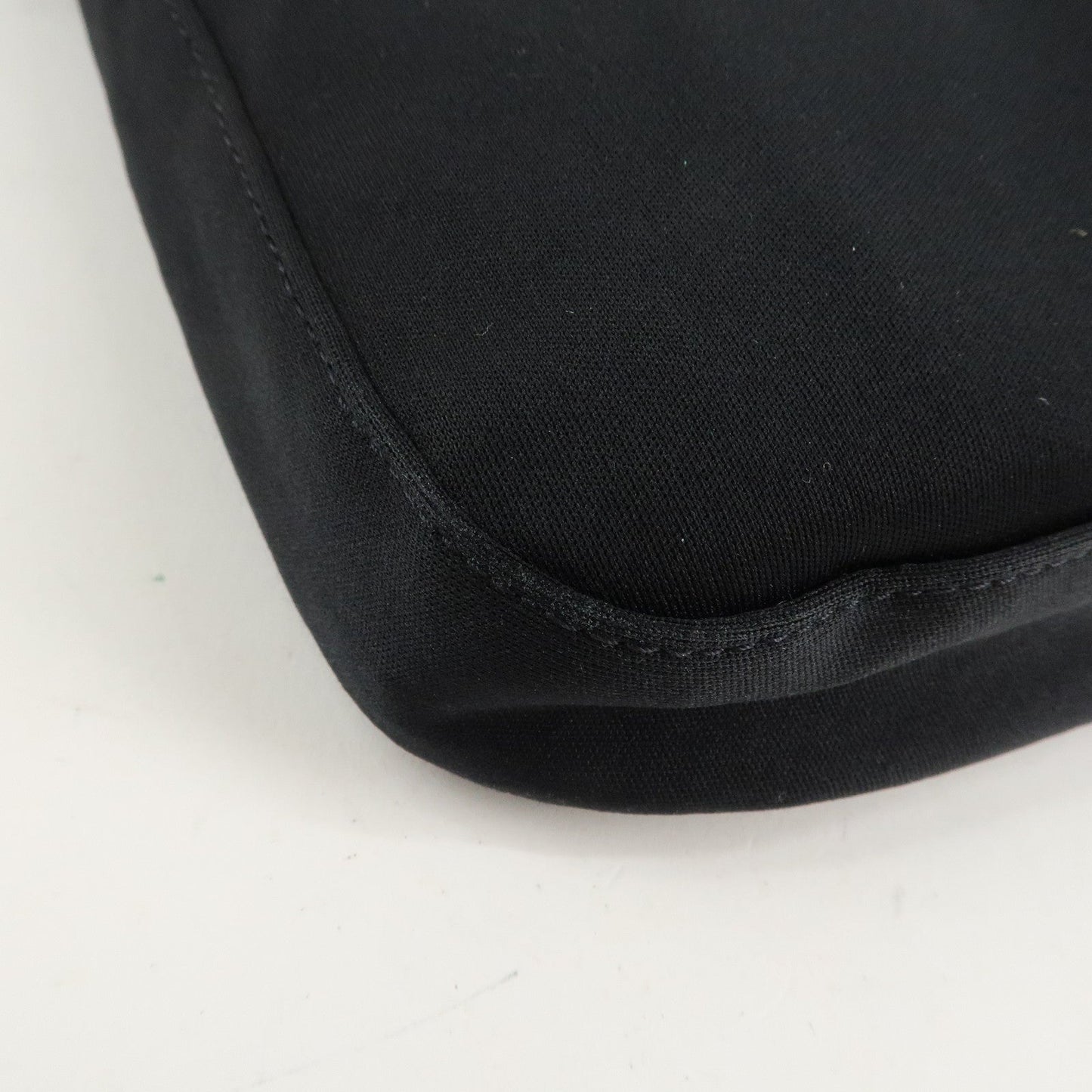 FENDI Polyester Leather Shoulder Bag Black 26727