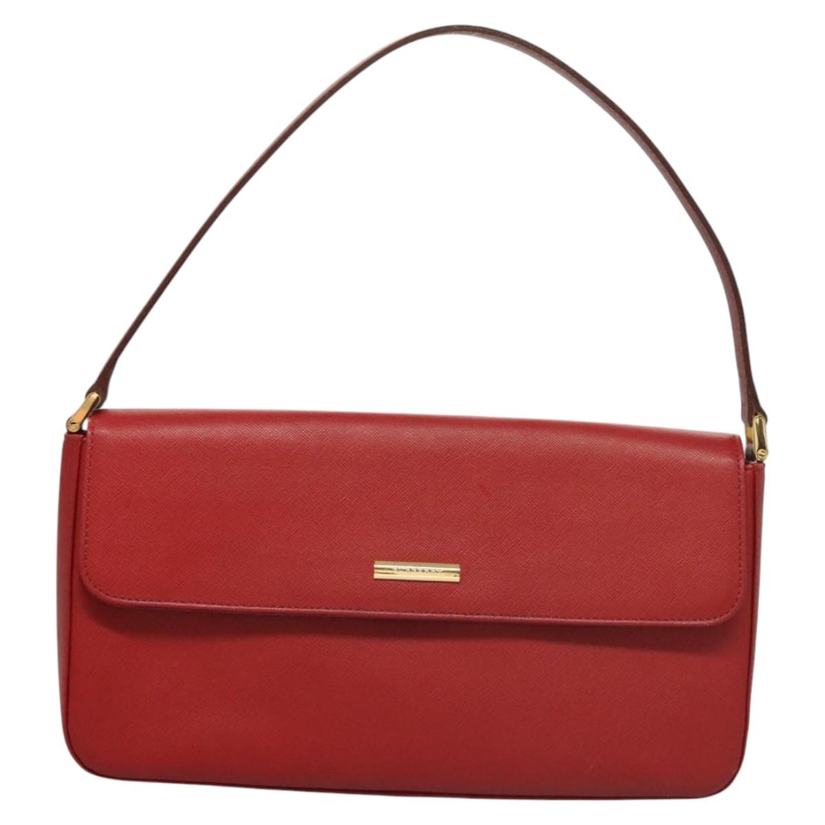 Burberry Red Leather Shoulder Bag ( )