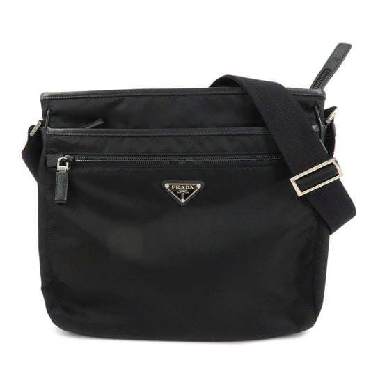 PRADA Triangle Logo Nylon Shoulder Bag Messenger Bag Black 2VH953