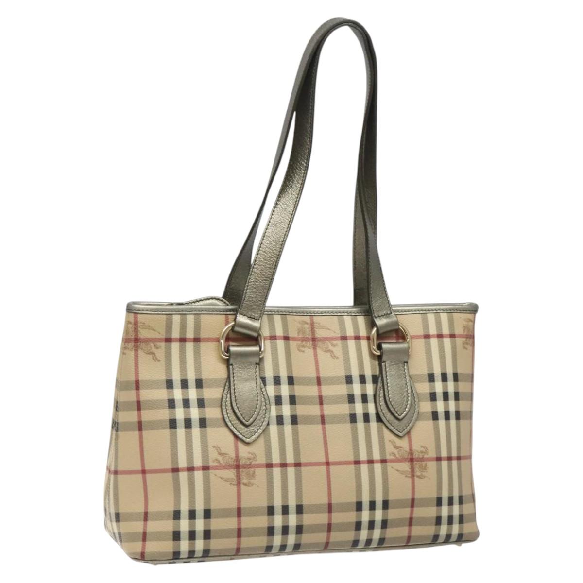 Burberry Haymarket Beige Canvas Shoulder Bag ( )