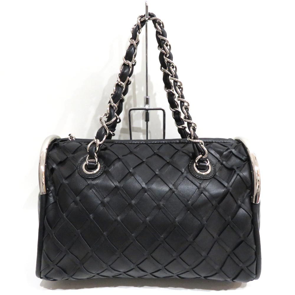 Chanel Intre Leather Chain Shoulder Bag A Rank Black