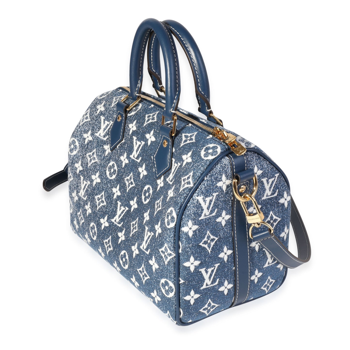 Louis Vuitton  Blue Denim Jacquard Speedy BandouliÃ¨re 25