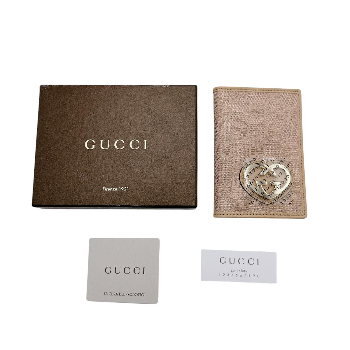 GUCCI name card holder 251848 canvas beige name card holder WG Canvas Women