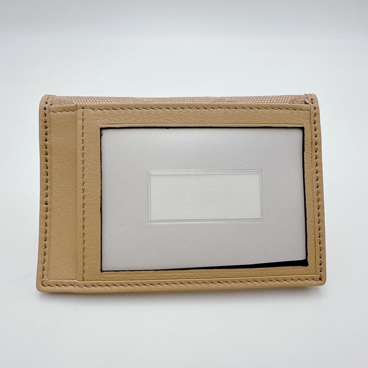 GUCCI name card holder 251848 canvas beige name card holder WG Canvas Women