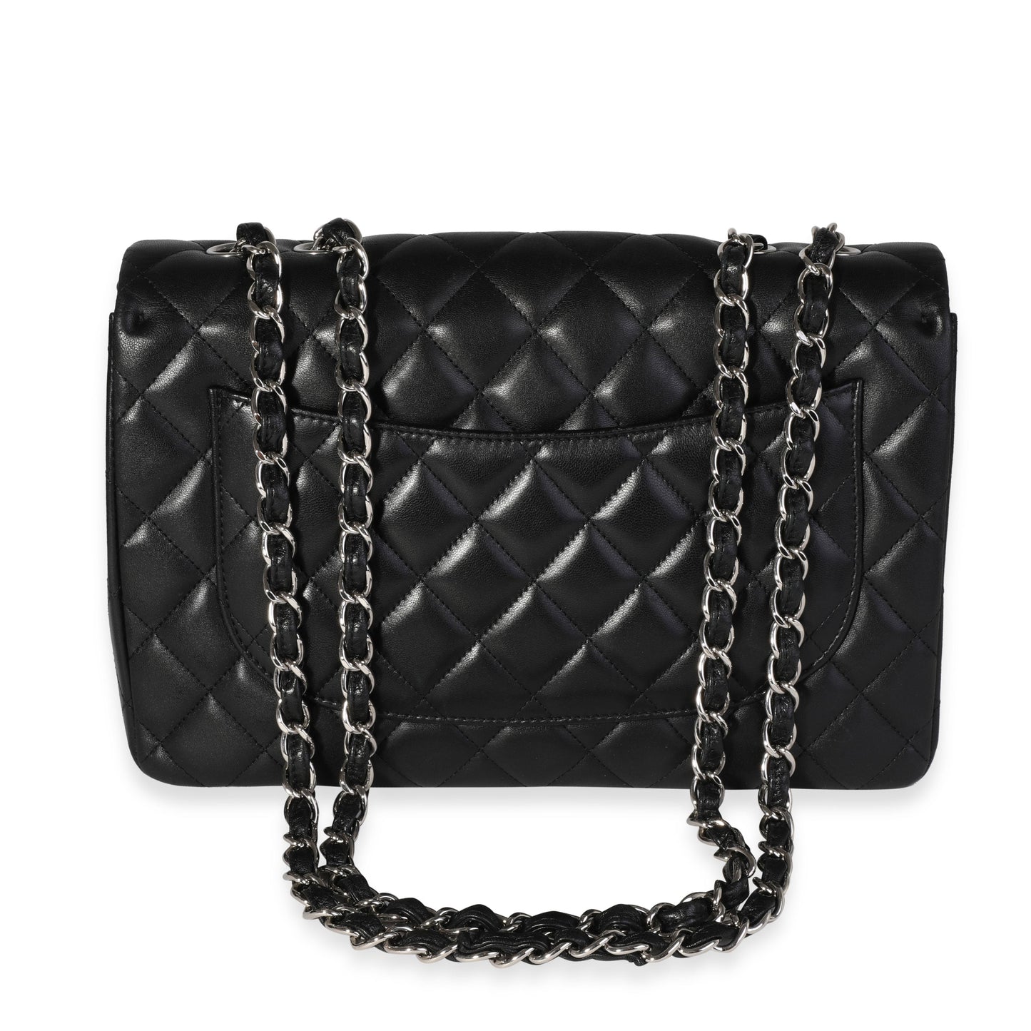 CHANEL Black Quilted Lambskin Jumbo Classic Single Flap Bag