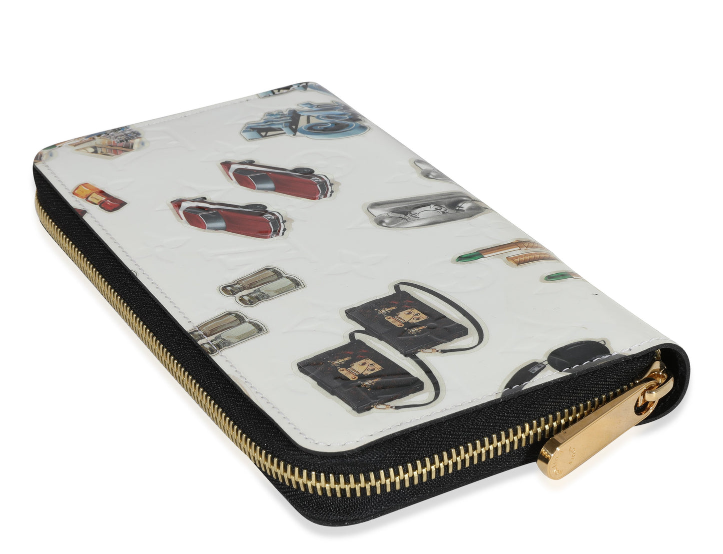 Louis Vuitton  White Monogram Vernis Stickers Animation Wallet