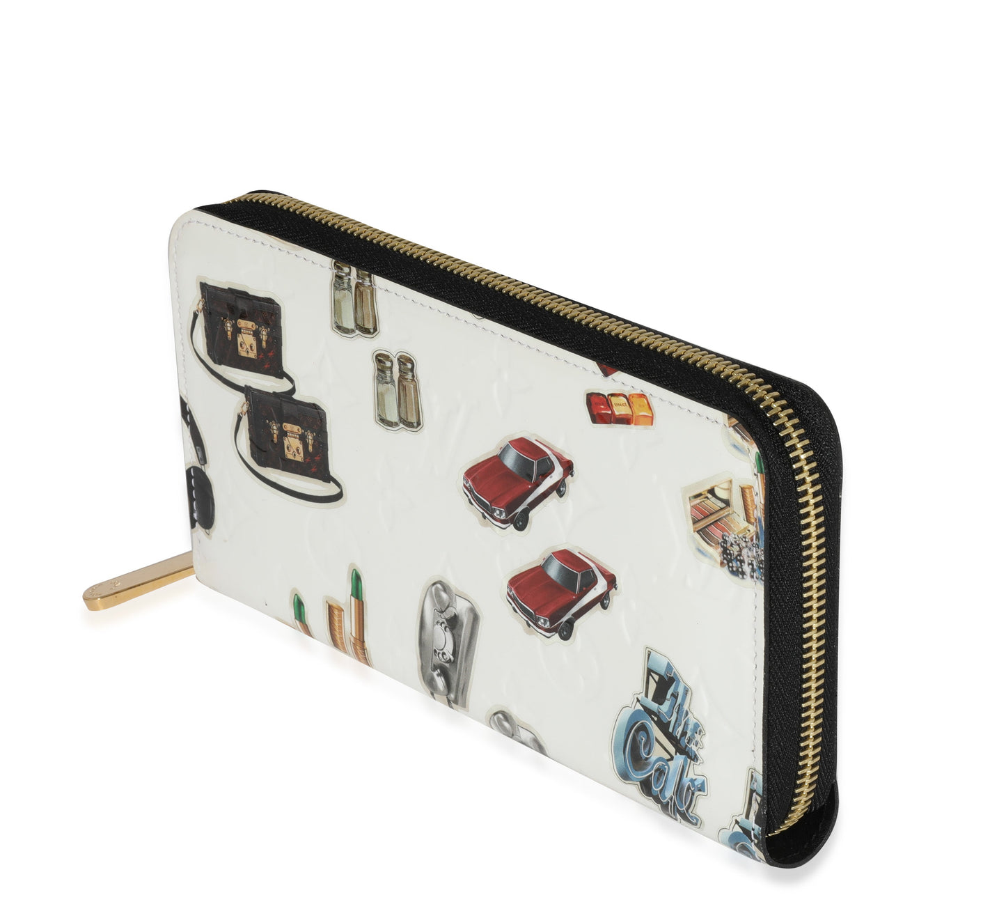 Louis Vuitton  White Monogram Vernis Stickers Animation Wallet