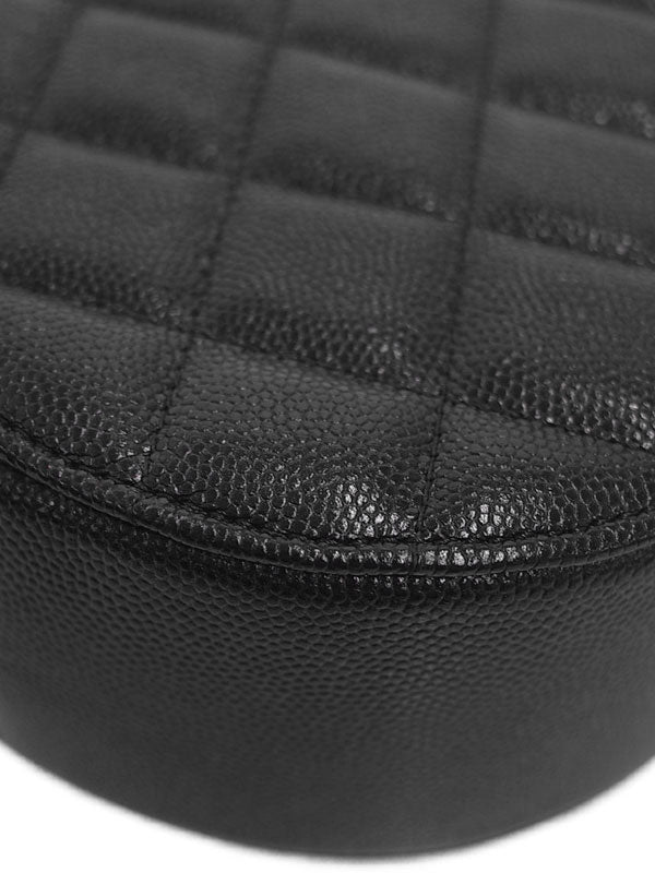 Chanel Matelasse Chain Shoulder Bag Black Caviar Skin