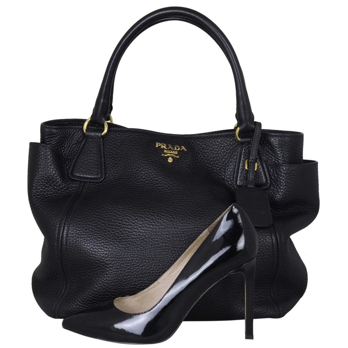 Prada Vitello Daino Side Pocket Tote
