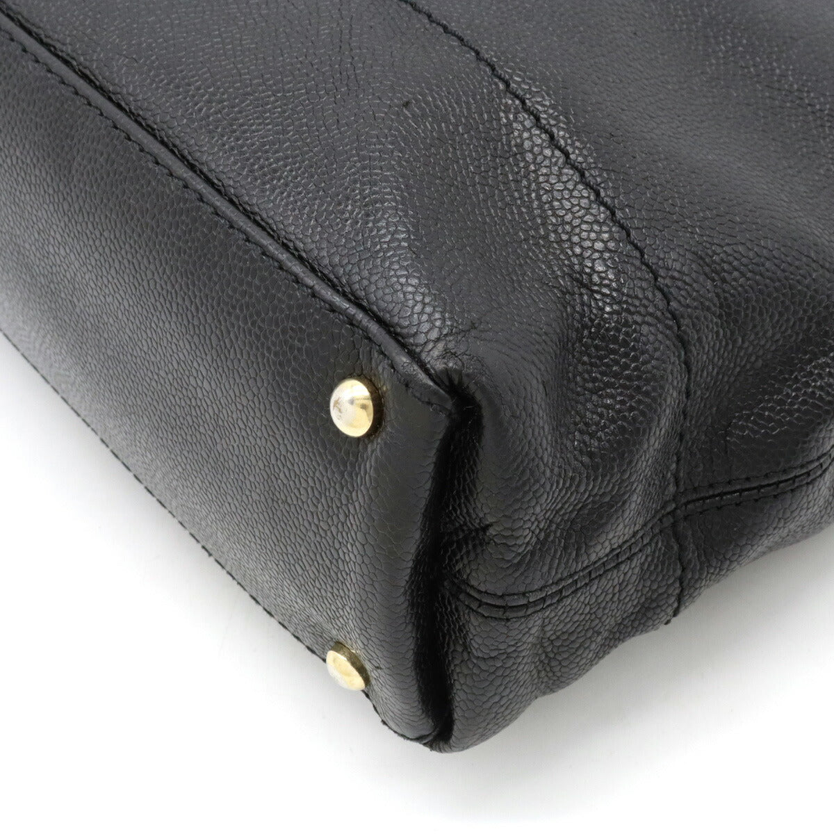 Chanel Caviar Skin Coco Mark 2way Tote Bag Black Classic Flap