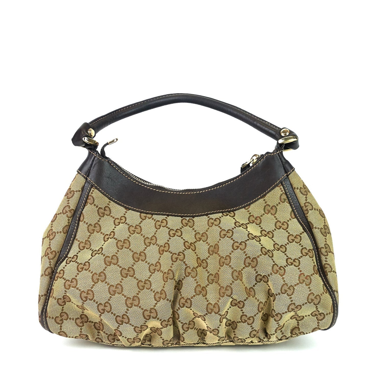 Gucci D-Ring Small Monogram Canvas Hobo Bag