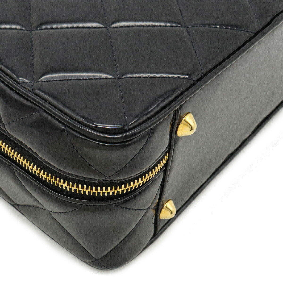 Chanel Patent Leather Matelassé 2way Handbag Black Classic Flap