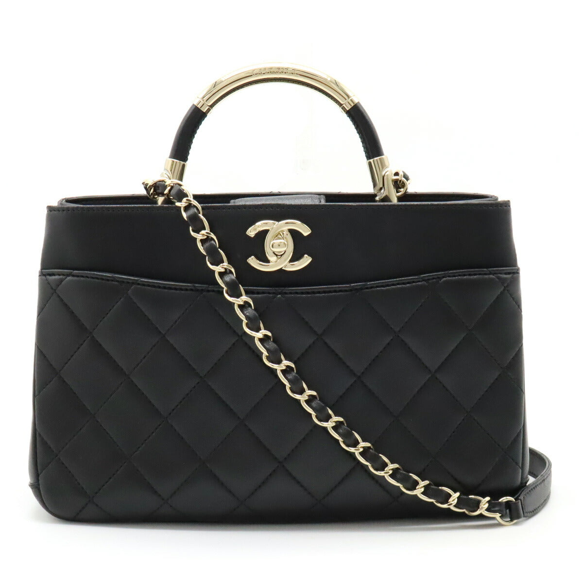 Chanel Leather MatelassÃ© Coco Mark 2way Handbag