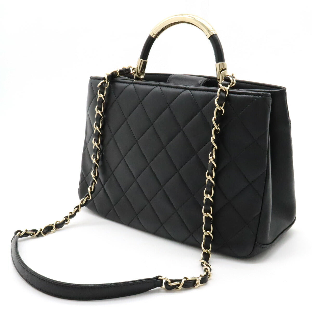Chanel Leather Matelassé Coco Mark 2way Handbag Classic Flap