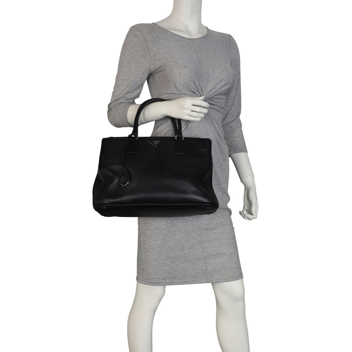 Prada City Calf Lux Galleria Double Zip Tote Medium