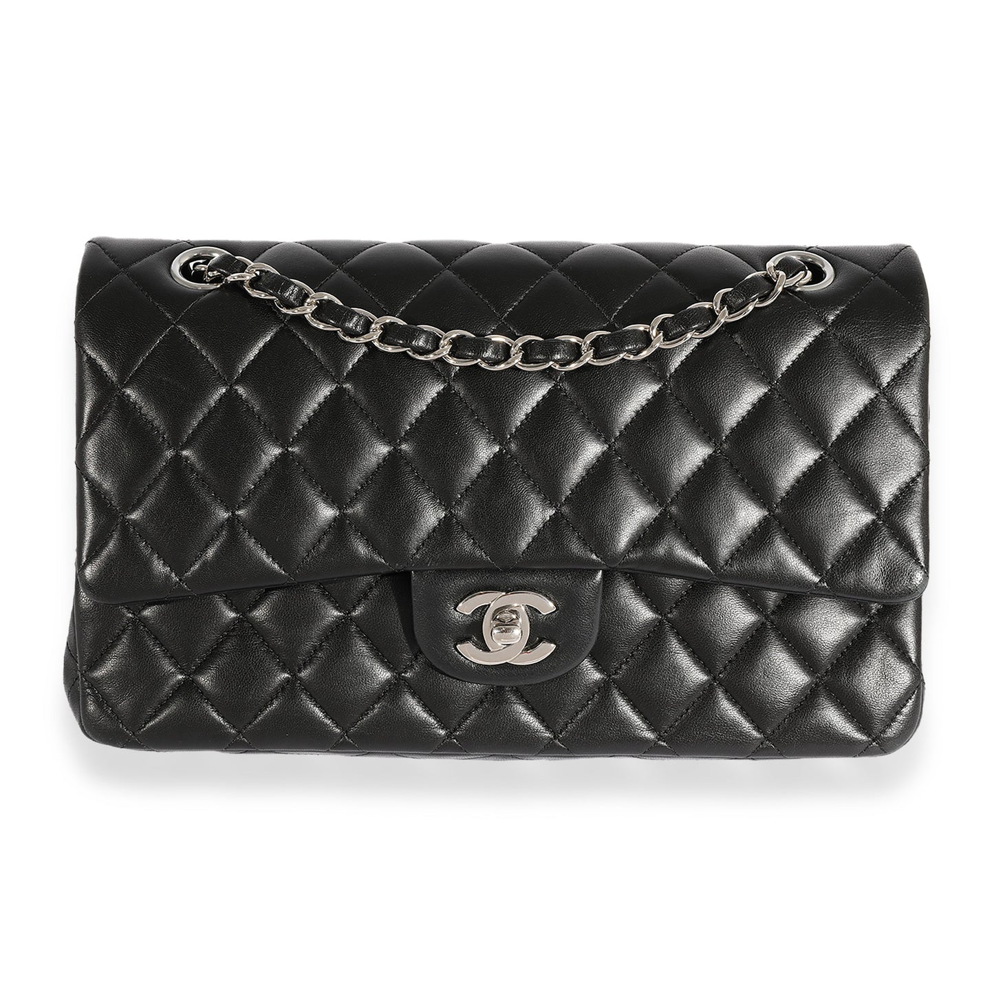 Chanel Black Quilted Lambskin Medium Classic Double Flap Bag