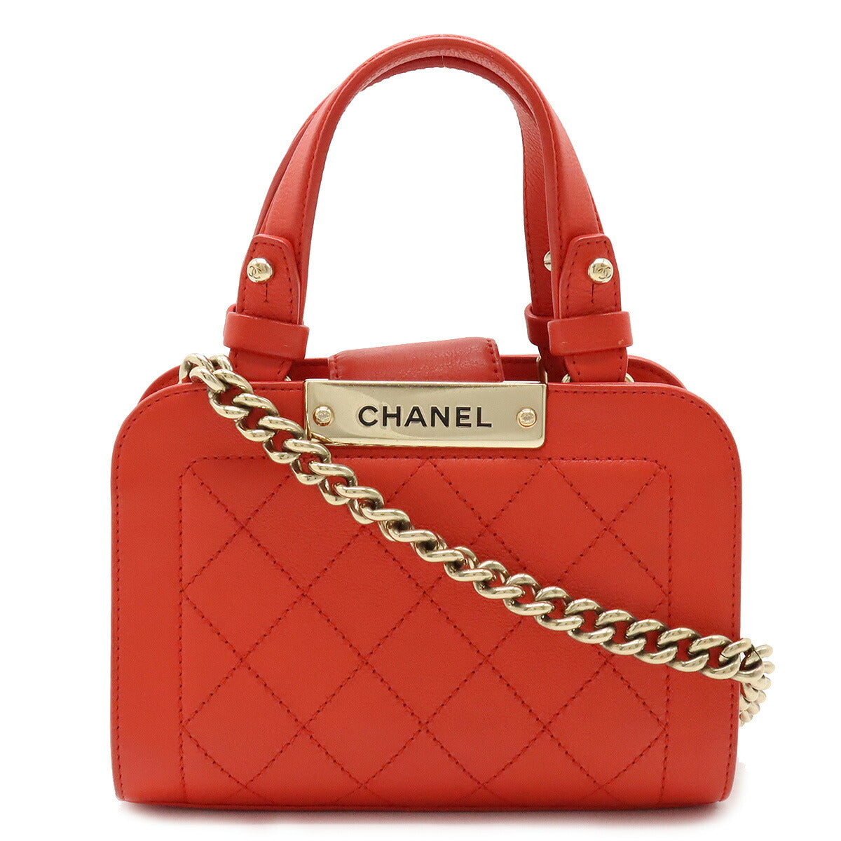 Chanel Leather Matelassé 2way Handbag