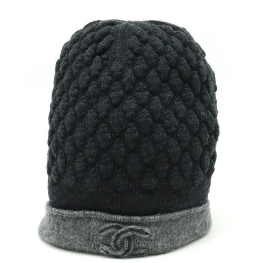 Chanel Cashmere Silk Coco Mark Knit Cap Hat Classic Flap Tote