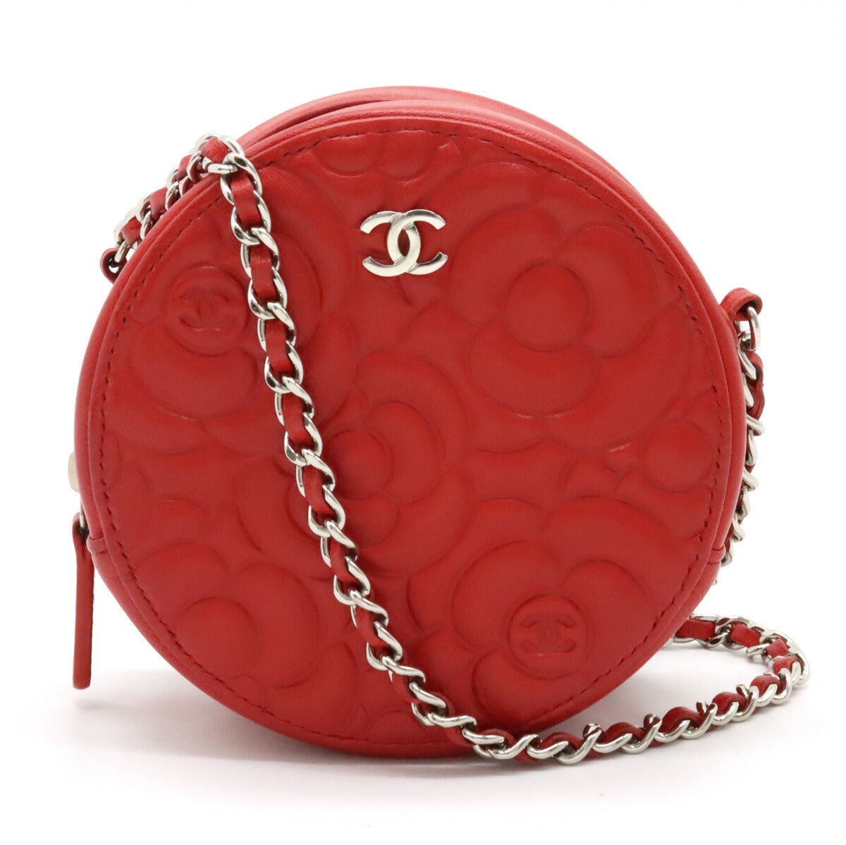 Chanel Leather Camellia Coco Mark Mini Classic Chain Shoulder Bag AP0245