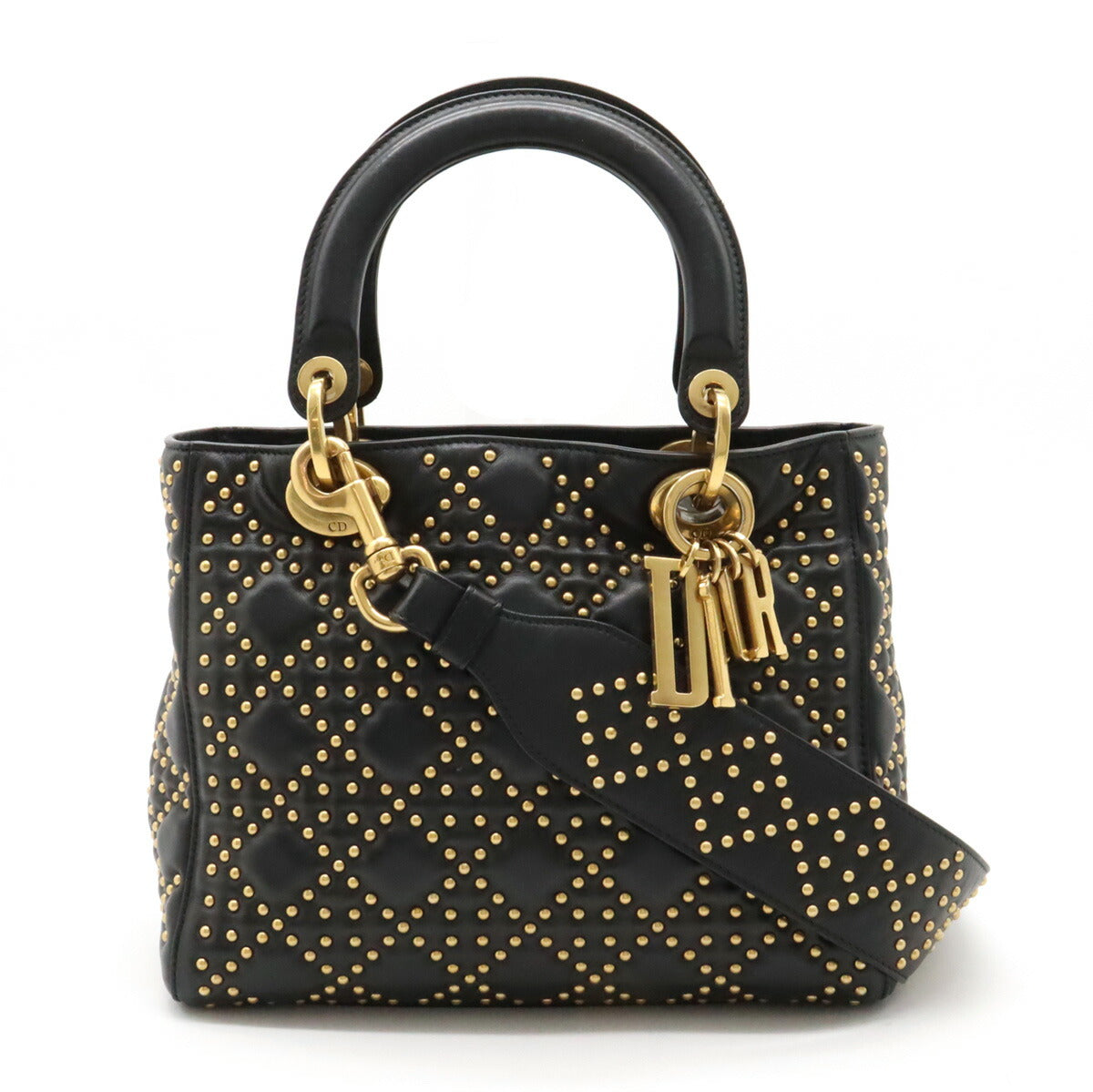 Christian Dior Leather Lady Dior 2way Handbag