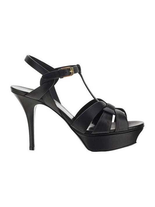Luxury Saint Laurent Trending 2025 Tribute Platform Sandals Heel Black