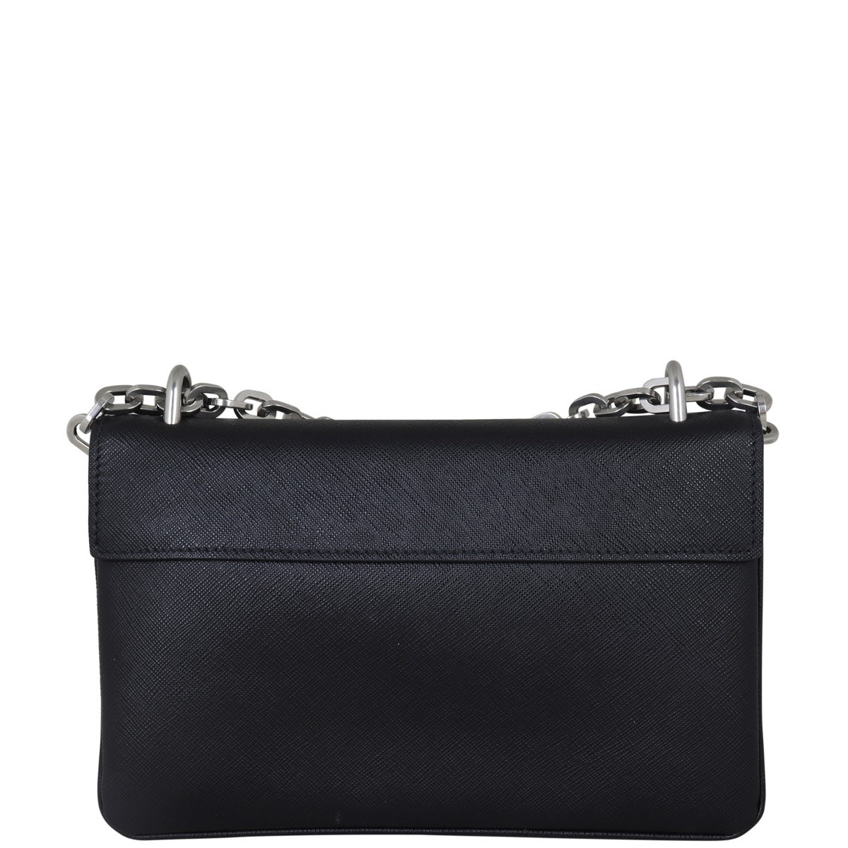 Prada Saffiano Lux Chain Lock Flap Bag