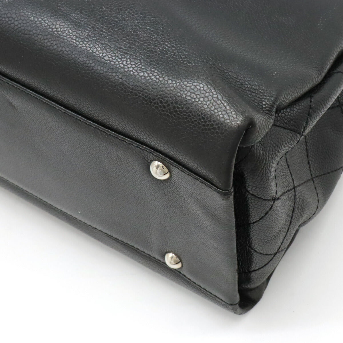 Chanel Caviar Skin Matelasse Coco Mark Tote Bag Black Classic Flap