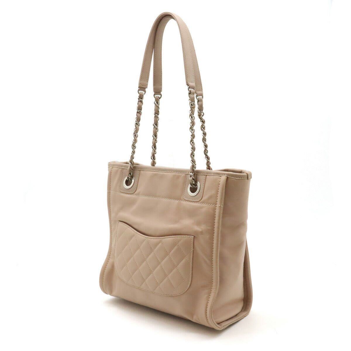 Chanel Calfskin Deauville 2way Bag Pink Beige Classic Flap