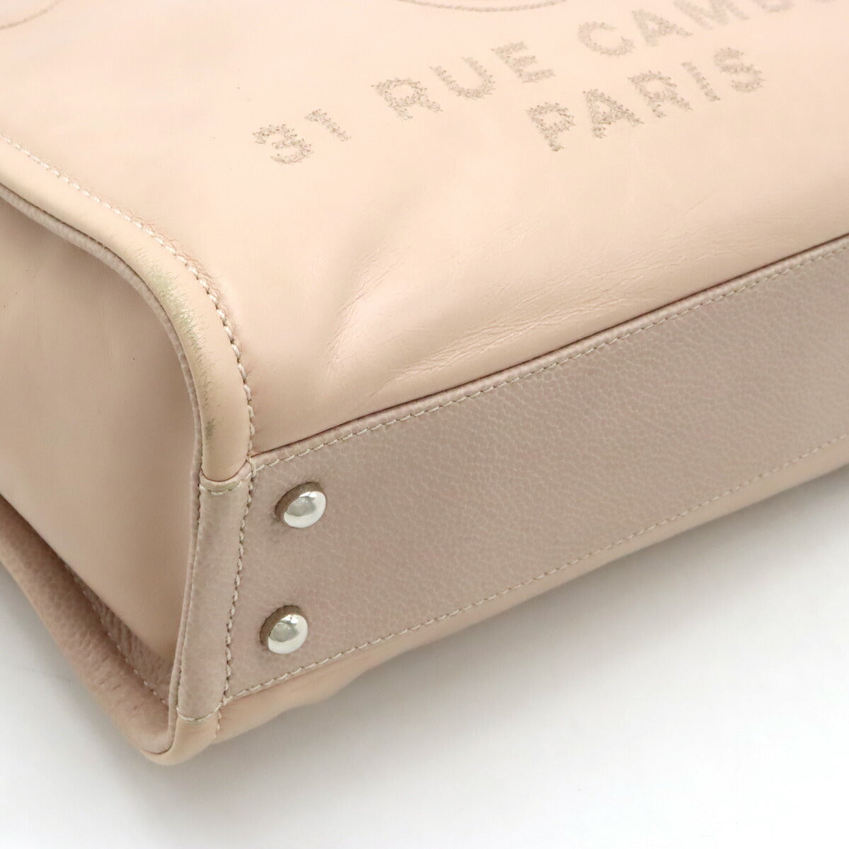 Chanel Calfskin Deauville 2way Bag Pink Beige Classic Flap