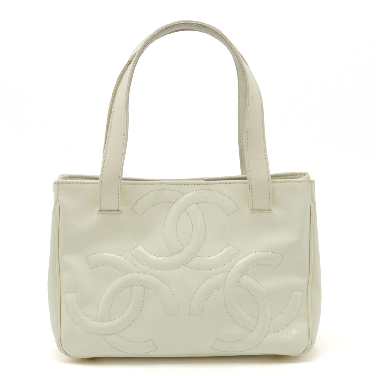 Chanel Triple Coco Mark Handbag Ivory Classic Flap