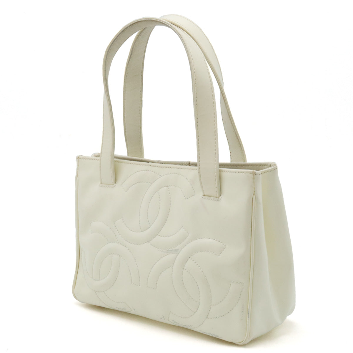 Chanel Triple Coco Mark Handbag Ivory Classic Flap