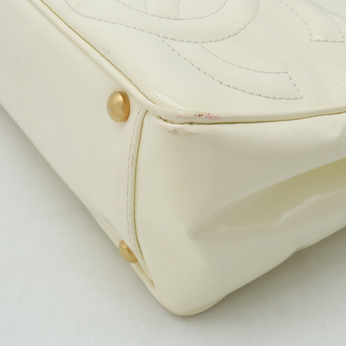 Chanel Triple Coco Mark Handbag Ivory Classic Flap