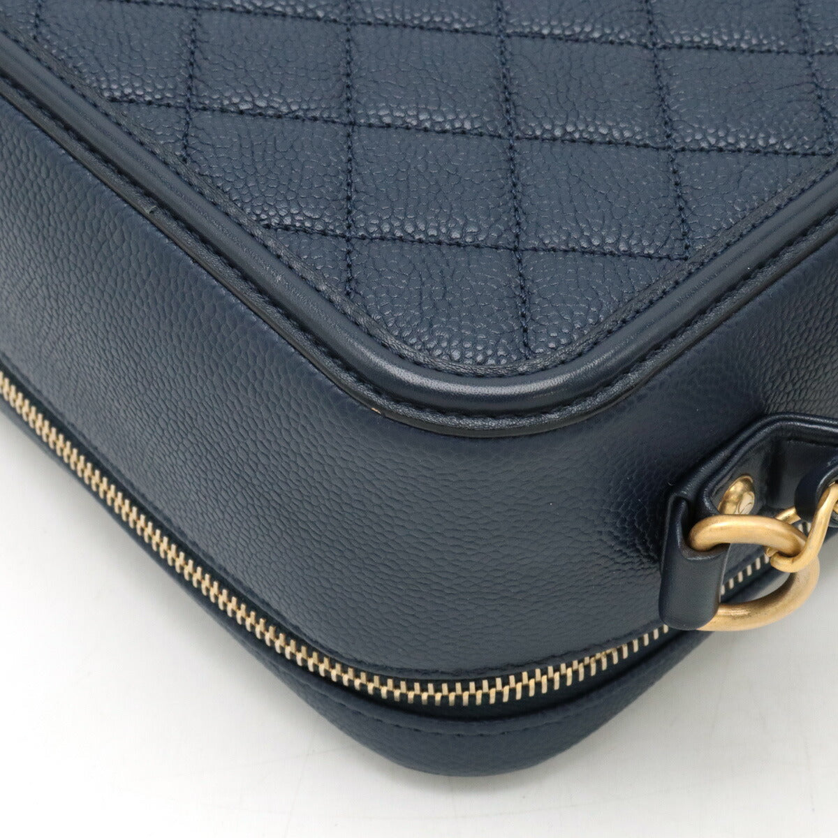 Chanel Caviar Skin CC Filigree Vanity Case 2way Bag Classic Flap