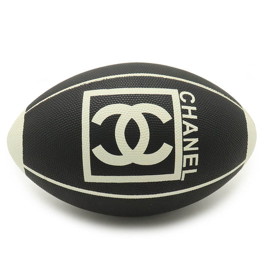 Chanel Rubber Coco Mark Rugby Ball Black White Classic Flap Tote
