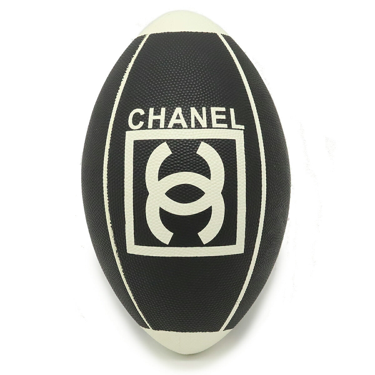 Chanel Rubber Coco Mark Rugby Ball Black White Classic Flap Tote