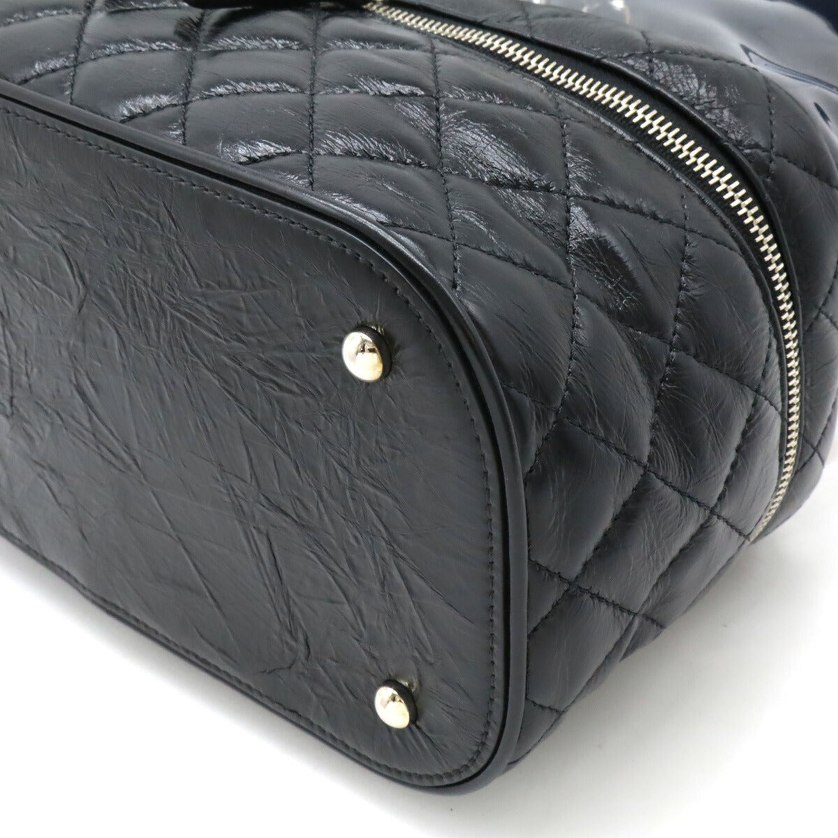 Chanel Leather/Vinyl Matelasse Coco Mark Shoulder Bag Classic Flap