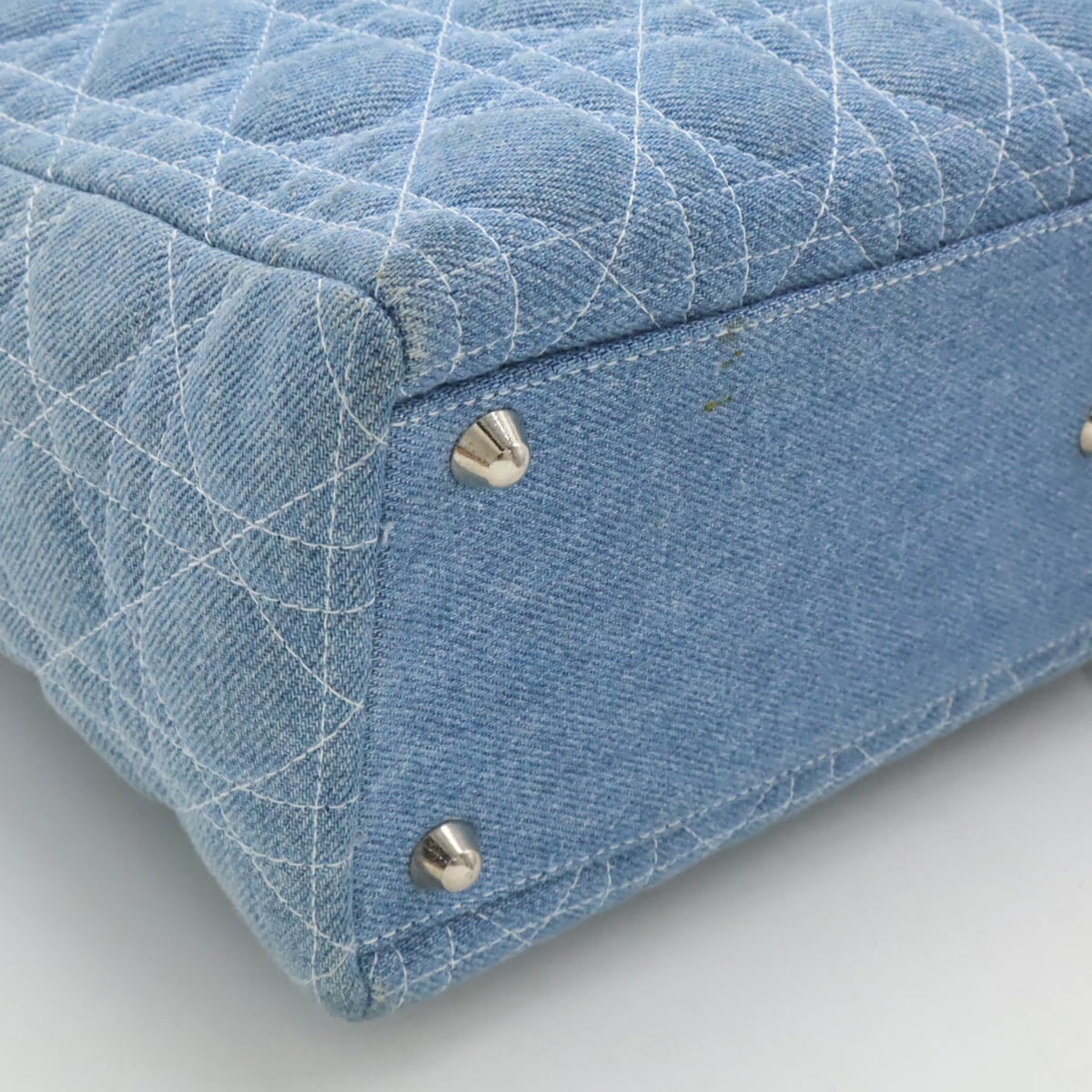 Christian Dior Denim Lady Dior 2way Bag Light Blue