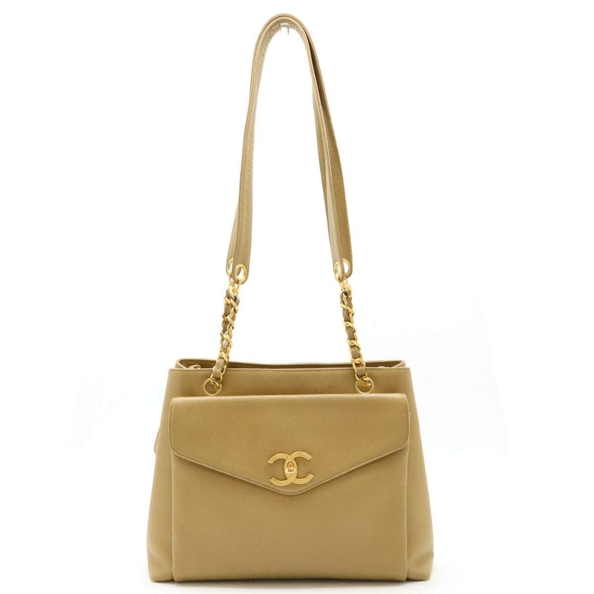 Chanel Caviar Skin Coco Mark 2way Tote Bag Classic Flap