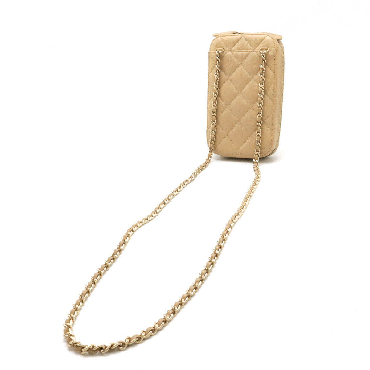 Chanel Caviar Skin Matelasse Coco Mark Phone Shoulder Bag Classic Flap