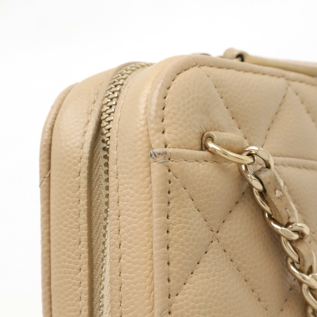 Chanel Caviar Skin Matelasse Coco Mark Phone Shoulder Bag Classic Flap