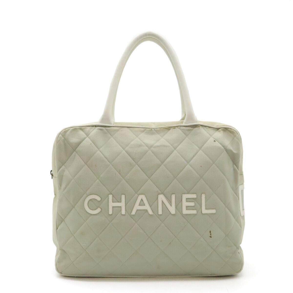 Chanel Canvas Leather Matelasse Sports Line Handbag Mini Boston Bag