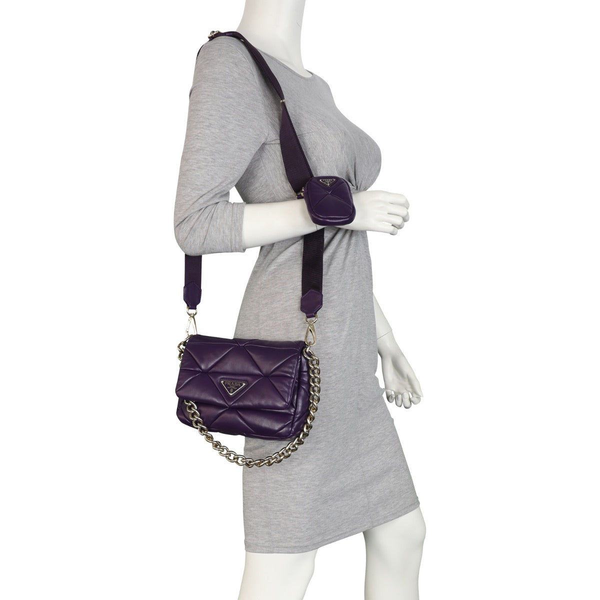 Prada System Padded Nappa Patchwork Shoulder Bag Medium