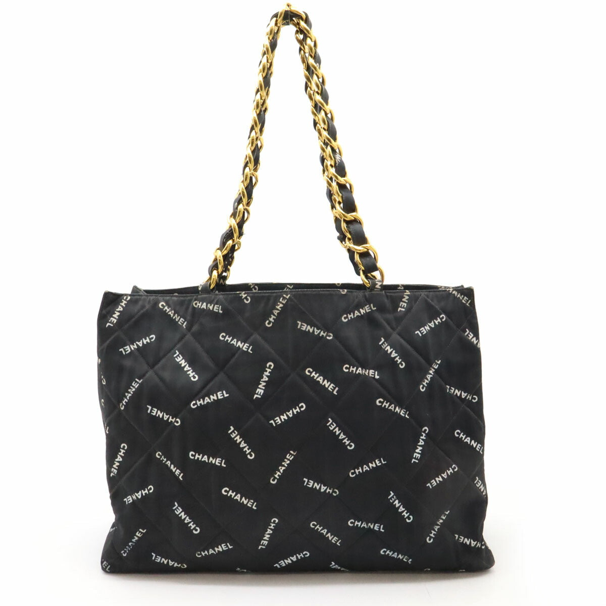 Chanel Coated Canvas Logo Chain Tote Bag Tote Bag Classic Flap