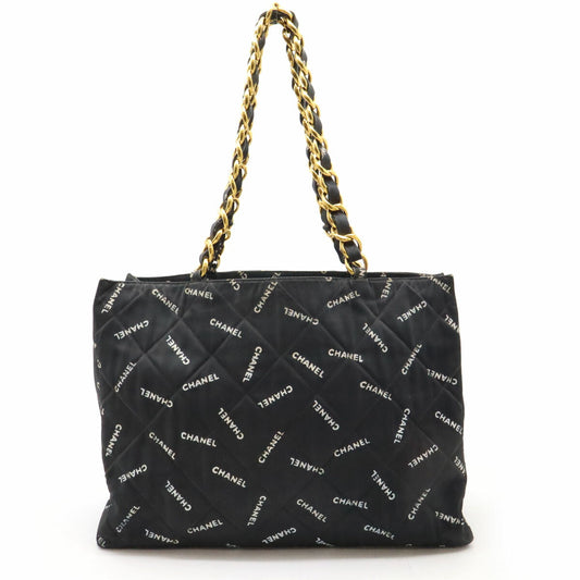 Chanel Coated Canvas Logo Chain Tote Bag Tote Bag Classic Flap